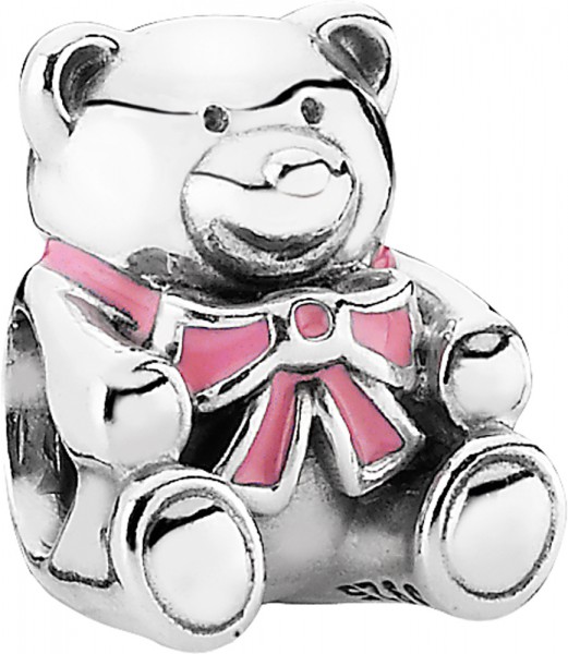 PANDORA Charm 791124EN24 Teddybär rosa Silber