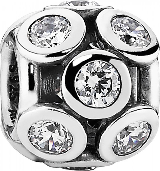 PANDORA Charm 791153CZ durchbrochene funkelnde Kreise weiß Silber
