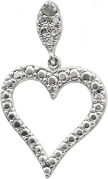 Anhänger in Silber Sterlingsilber 925/-, Herz, mit einem Diamanten W/P