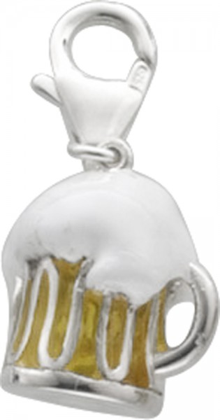 Charms Einhänger in Silber Sterlingsilber 925/-, Bierglas Oktoberfest, eine Maß Bier