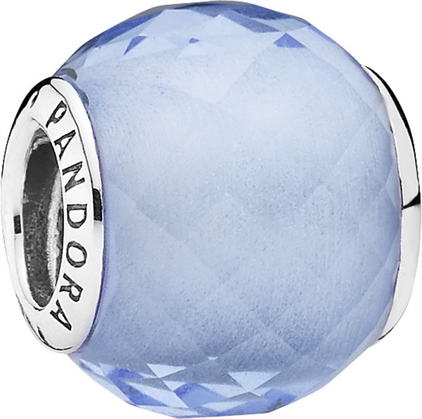 PANDORA Charm Blau irisierende Petite Facetten 791499SBQ 925er Sterling Silber synthetischer Quarz