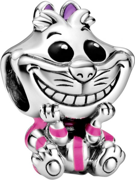 Pandora Disney Charm 798850C01 Disney Alice in Wonderland Cheshire Cat Silber 925 Schwarz Lila Emaille