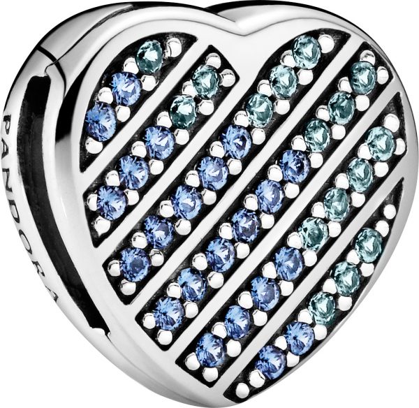 Pandora Reflexions Charm Limited Edition 799346C01 Blue Pave Heart mixed blue crystals Sterling Silber 925