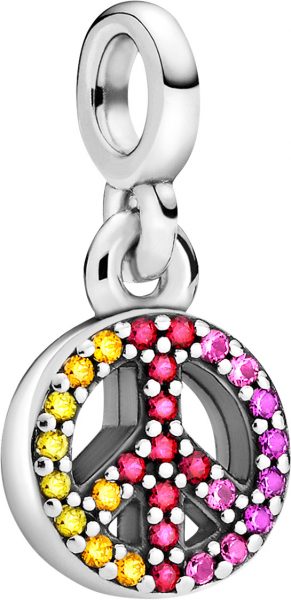 Pandora Me Collection 2021 Charm Dangle Peace Sterling Silber 925 Kristalle und Zirkonia 799424C01