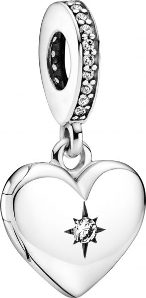 Pandora Moments Charm Dangle  Anhänger 799537C01 Openable Heart  Locket Sterling Silber 925 clear cubic zirconia