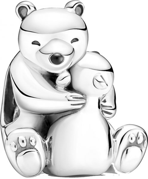 Pandora Sale Moments Charm 790032C01 Hugging Polar Bears Eisbären Sterling Silber 925 schwarze Emaille