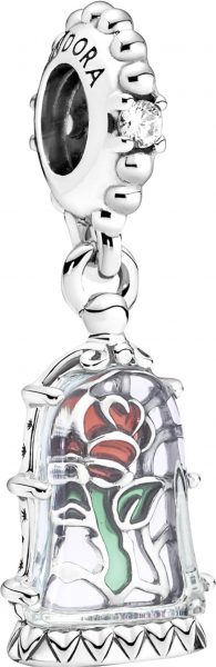 Pandora X Disney Moments Charm Dangle Anhänger 790024C01 Beauty and the Beast Enchanted Rose Sterling Silber 925