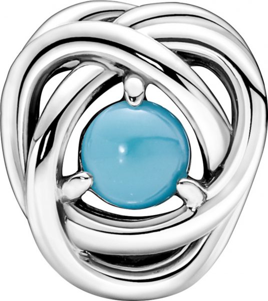 Pandora Charm 790064C02 Turquoise Blue Eternity Circle blauer Kristall