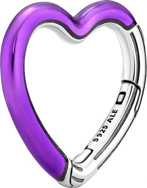 Pandora SALE Me Connector 791973C01 Bright Purple Styling Heart Connector Silber transparent lila Emaille