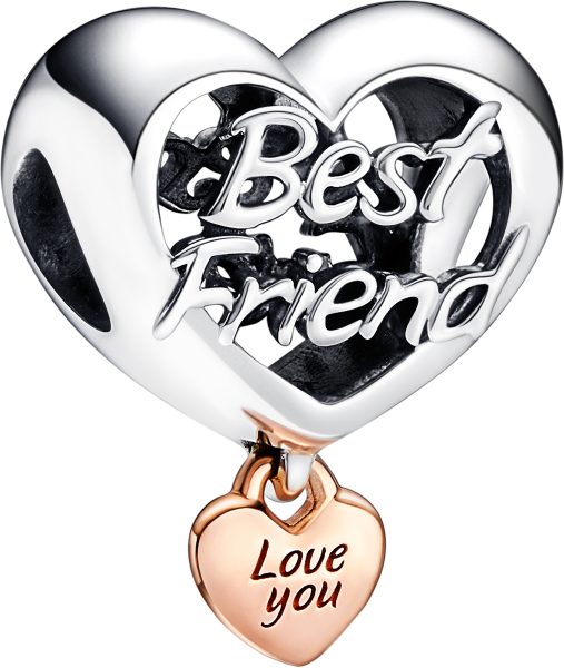 Pandora Charm 782243C00 Love You Best Friend Heart Silber 925