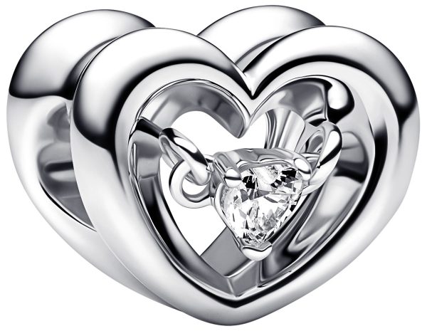 Pandora Charm Radiant Heart & Floating Stone 792493C01 Sterling Silber 925 Zirkonia
