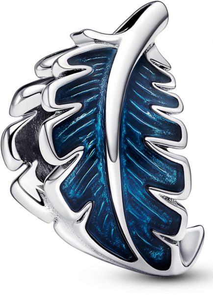 Pandora Charm 792576C01 Blue Curved Feather Silber 925