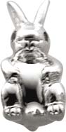 Bead Hase aus 925/- Silber Sterlingsilber, geeignet für Ketten bis 4 mm Stärke, Breite: ca. 7 mm, Höhe: ca. 15 mm, Tiefstpreisgarantie bei Abramowicz in Stuttgart