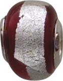 Silberanhänger aus 925/- Silber Sterlingsilber und Muranoglas, geeignet für Ketten bis 4 mm Stärke