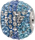 Anhänger in Silber Sterlingsilber 925/- ca. 145 blaue Kristallstrasssteine, Lg. 4 mm