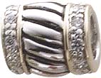 Bead aus 925/- Silber Sterlingsilber, 24 Zirkonia, geeignet für Ketten bis 4,5 mm Stärke, Breite: 10 mm, Durchmesser: 9 mm, Hitpreis bei Abramowicz in Stuttgart