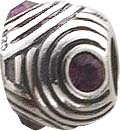 Bead aus 925/- Silber Sterlingsilber, 4 lilafarbene Zirkonia, geeignet für Ketten bis 4,5 mm Stärke, Durchmesser: ca. 10 mm,  Tiefstpreisgarantie bei Abramowicz in Stuttgart