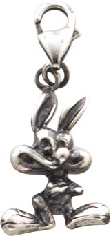 Charm-Anhänger im Saboo Look Bunny aus echtem  925/- Silber Sterlingsilber, geschwärzt, Karabinerverschluss, Größe 13,8×17,4 mm (Maße ohne Verschluss).
