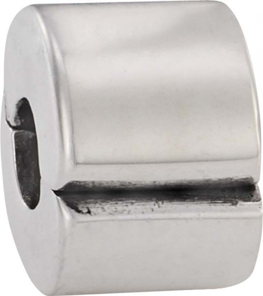 Hübscher PANDORA Clip-Bead aus echtem Silber Sterlingsilber 925/- und glatt und hochglanzpoliert. Der Durchmesser des Anhängers ist ca. 9mm und er ist geeignet für Ketten bis zu 2mm Stärke. In Premiumqualität von Deutschlands größtem und günstigstem Schmu