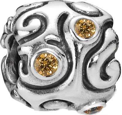 PANDORA Element in Silber Sterlingsilber 925/- bernsteinfarbenen Zirkoniasteinen