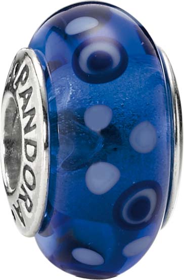 PANDORA Charms Muranoglas Element  Modellnummer: 790695 Top Schmuckstück von PANDORA, aus echtem Silber Sterlingsilber 925/-. Maße ca. 14,3mm x 8,4mm. Farben: mit blauem Muster In Premiumqualität von Deutschlands größtem und günstigstem Schmuckverkäufer.