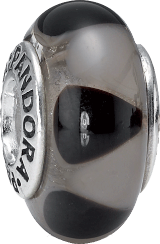 PANDORA Charms Muranoglas Element  Modellnummer: 790640 Wunderschöner Look aus echtem Silber Sterlingsilber 925/-. Maße ca. 15,0mm x 9,1mm. Farben: mit schwarz-grauem Muster In Premiumqualität von Deutschlands größtem und günstigstem Schmuckverkäufer. Der