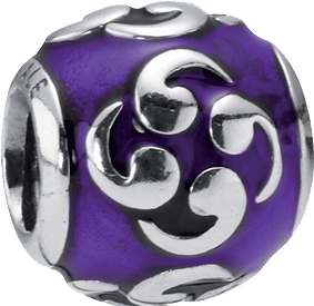 PANDORA Charms Element 790491E13 aus 925/- Silber Sterlingsilber, mit lilafarbenen Emaille