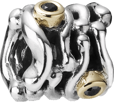 PANDORA Element Sterlingsil ber 925/- mit Gold 585/- Dia. 0,06ct W/VS