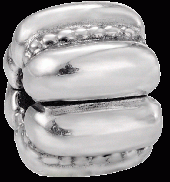 Elegantes PANDORA Clipelement aus echtem Silber Sterlingsilber 925/-. Seine Breite ist  ca. 8,4mmx Höhe 10mm. Genau passend auf alle trendy PANDORA Armbänder.  Ch. Abramowicz, Ihre Topadresse in Stuttgart!  Modellnummer: 790446