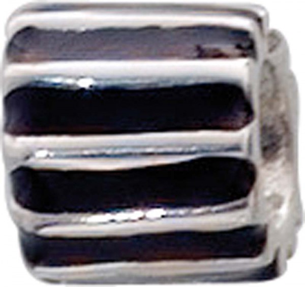 Stylischer Bead-Anhänger aus echtem 925/- Silber Sterlingsilber, schwarz emailliert geeignet für Ketten bis 4 mm Stärke. Durchmesser: ca. 10 mm. Ein hübsches Accessorie mit dem Sie alle Blicke auf Sich ziehen werden. Erhältlich in Premiumqualität aus dem