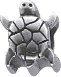 Bead Schildkröte aus 925/- Silber Sterlingsilber, geeignet für Ketten bis 4 mm Stärke, Breite: ca. 10 mm, Höhe: ca. 12 mm, Niedrigpreisgarantie bei Abramowicz in Stuttgart