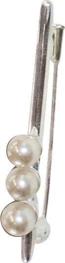 Stecknadel aus echtem Silber Sterlingsilber 925/- mit 3 wunderschön schirmmernden Synthethikperlen. Länge ca. 5 cm lang.  Ein Einzelstück und Accessoire für alle, die das Besondere lieben zum unschlagbaren günstigen Preis von ABRAMOWICZ, feinste Juweliers