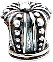 Bead Krone aus echtem Silber Sterlingsilber 925/- , geeignet für Ketten bis 4 mm Stärke, Maße ca. 10×10 mm im angesagten Pandorralook. Angesagter Anhänger mit Tiefstpreisgarantie bei Abramowicz in Stuttgart