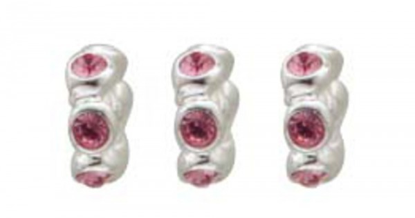Beads Set 3-teilig Material: 925/- Silber Sterlingsilber Steinbesatz: rosafarbene Zirkonia geeignet für Ketten bis 4 mm Stärke   Durchmesser: je Bead ca. 7 mm   Tiefstpreisgarantie in Stuttgart, ABRAMOWICZ