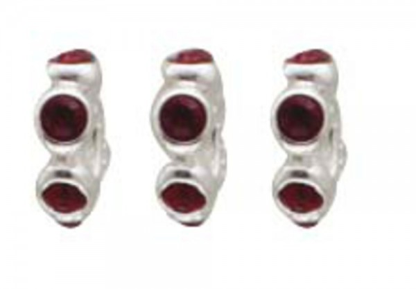 Bead Set 3-teilig Material: 925/- Silber Sterlingsilber Steinbesatz: rote Zirkonia geeignet für Ketten bis 4 mm Stärke   Durchmesser: je Bead ca 7 mm   Ihr Juwelier in Stuttgart
