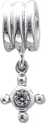 Silberanhänger, Anhänger aus 925/- Silber Sterlingsilber, mit Zirkonia, geeignet für Ketten bis 4 mm Stärke