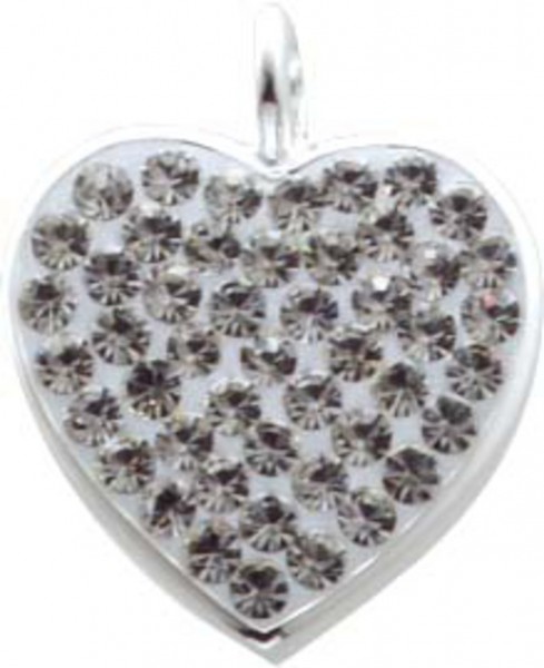 Wunderschöner Anhänger in Silber Sterlingsilber 925/- mit funkelnden Kristallen in Herz-Form
