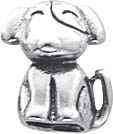 Bead Hund aus 925/- Silber Sterlingsilber, geeignet für Ketten bis 4 mm Stärke, Breite: ca. 8 mm, Höhe: ca. 9 mm, Niedrigpreisgarantie bei Abramowicz in Stuttgart